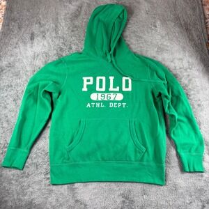 Polo‎ Ralph Lauren Green 1967 Athl Dept Hoodie Sweatshirt Mens Medium Fleece